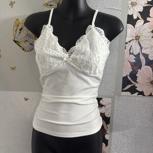 SHEIN White Ribbed Cami Top